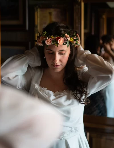 virágos menyasszonyi esküvői fejdísz